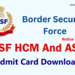 Bsf Head Constable Ministerial Admit Card Speed Job