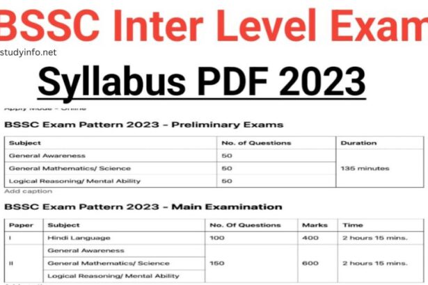 Bssc Inter Level Syllabus in Hindi 2023