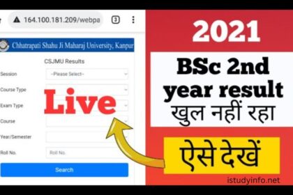 Kanpur University Result 2021 BSC 2nd Year