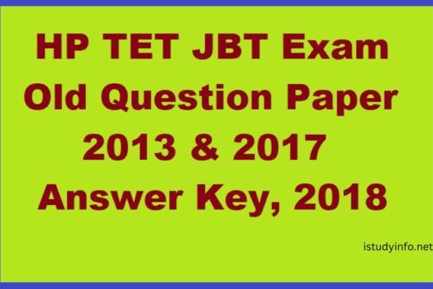 Hp Jbt Tet Previous Year Question Paper