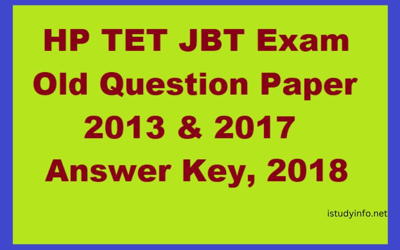 Hp Jbt Tet Previous Year Question Paper