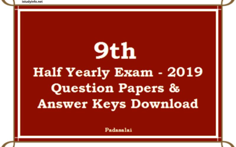 Half Yearly Question Paper 2019 Class 9