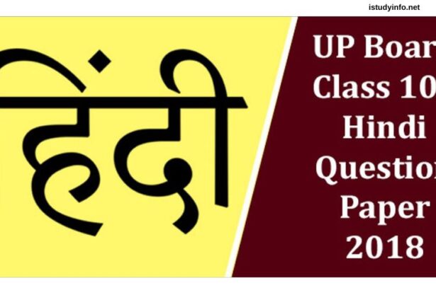 Hindi Question Paper Class 10 up Board 2018