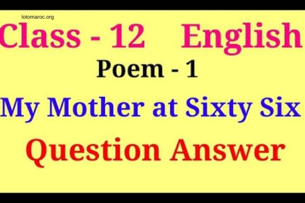 My Mother at Sixty Six Question Answers