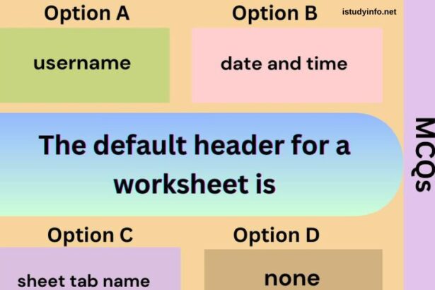 The Default Header for a Worksheet Is