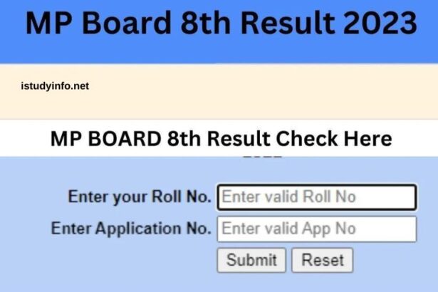 MP Board 8th Class Result 2023 Link