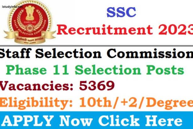 Ssc Phase 11 Last Date to Apply 2023