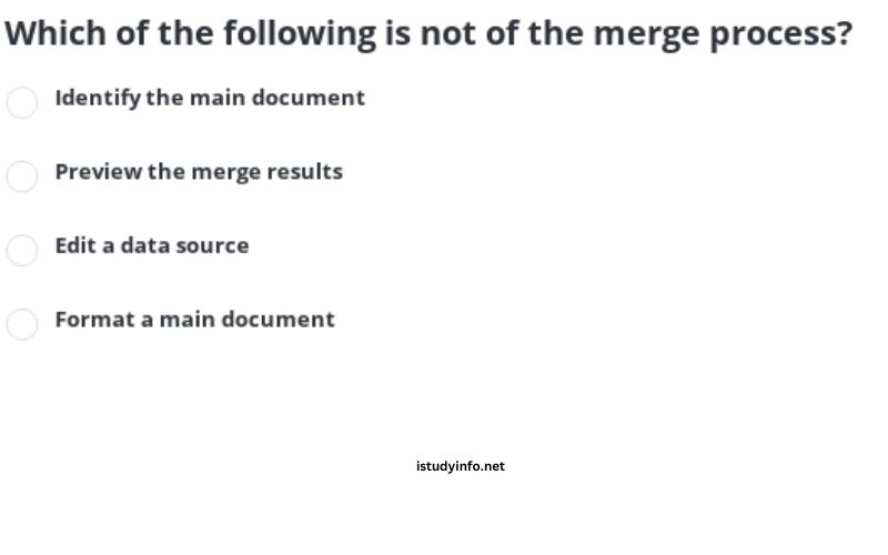 Which of the Following Is Not of the Merge Process